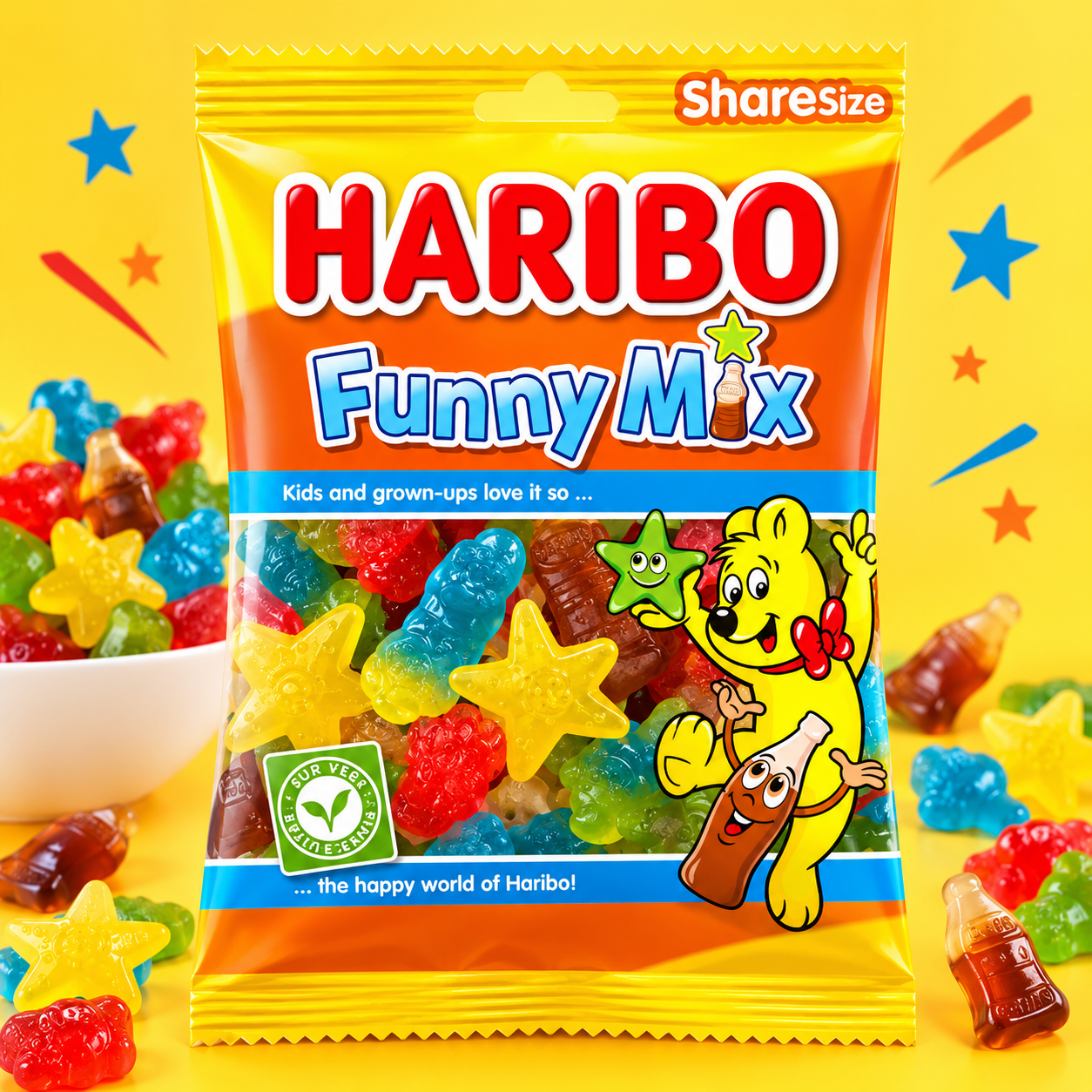 HARIBO FUNNY MIX VÉGANE 20 x 185 Gr
