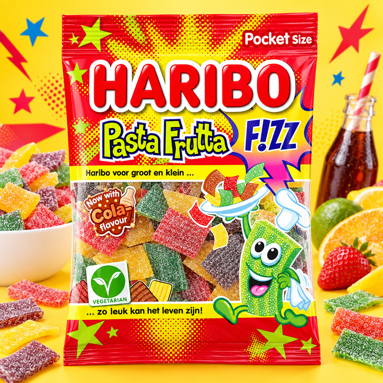 HARIBO PASTA FRUTTA FIZZ VEGAN 18 x 200 Gr