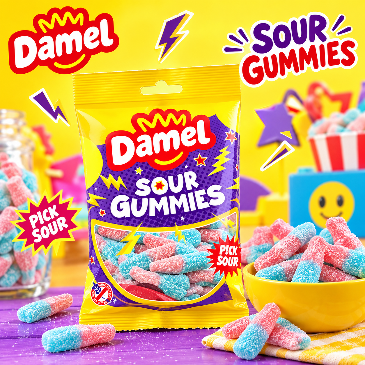 BOITE DAMEL BOUTEILLE ROSE BLEU SUPER PIKA x 80 Gr Halal
