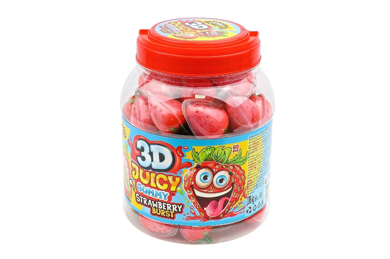 3D JUICY GUMMY STRAWBERRY x 60 PCS