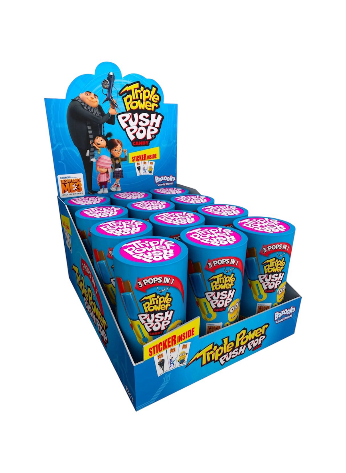 TRIPLE POWER PUSH POP x 12 PCS