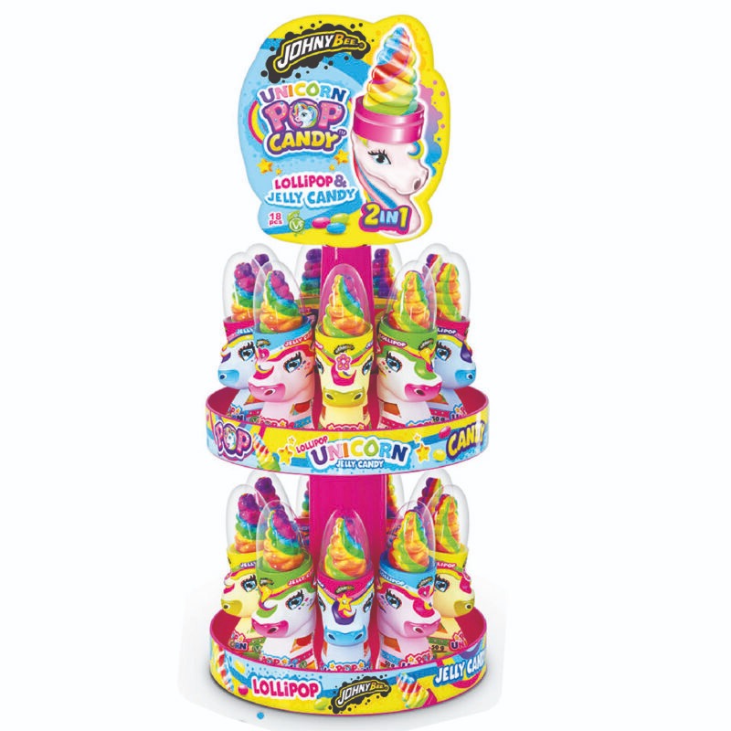 UNICORN POP CANDY STAND x 18 PCS