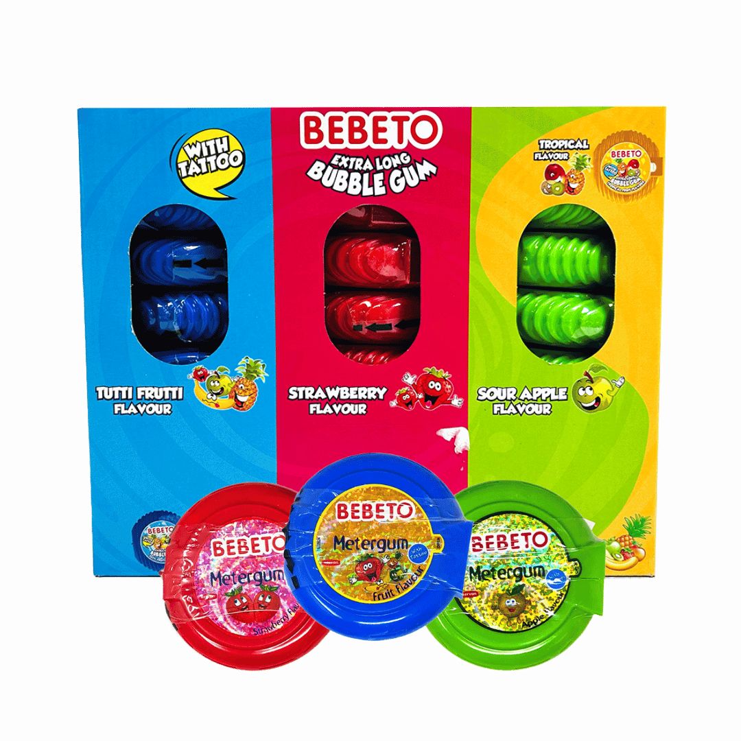 BEBETO EXTRA LONG BUBBLEGUM x 24 PCS