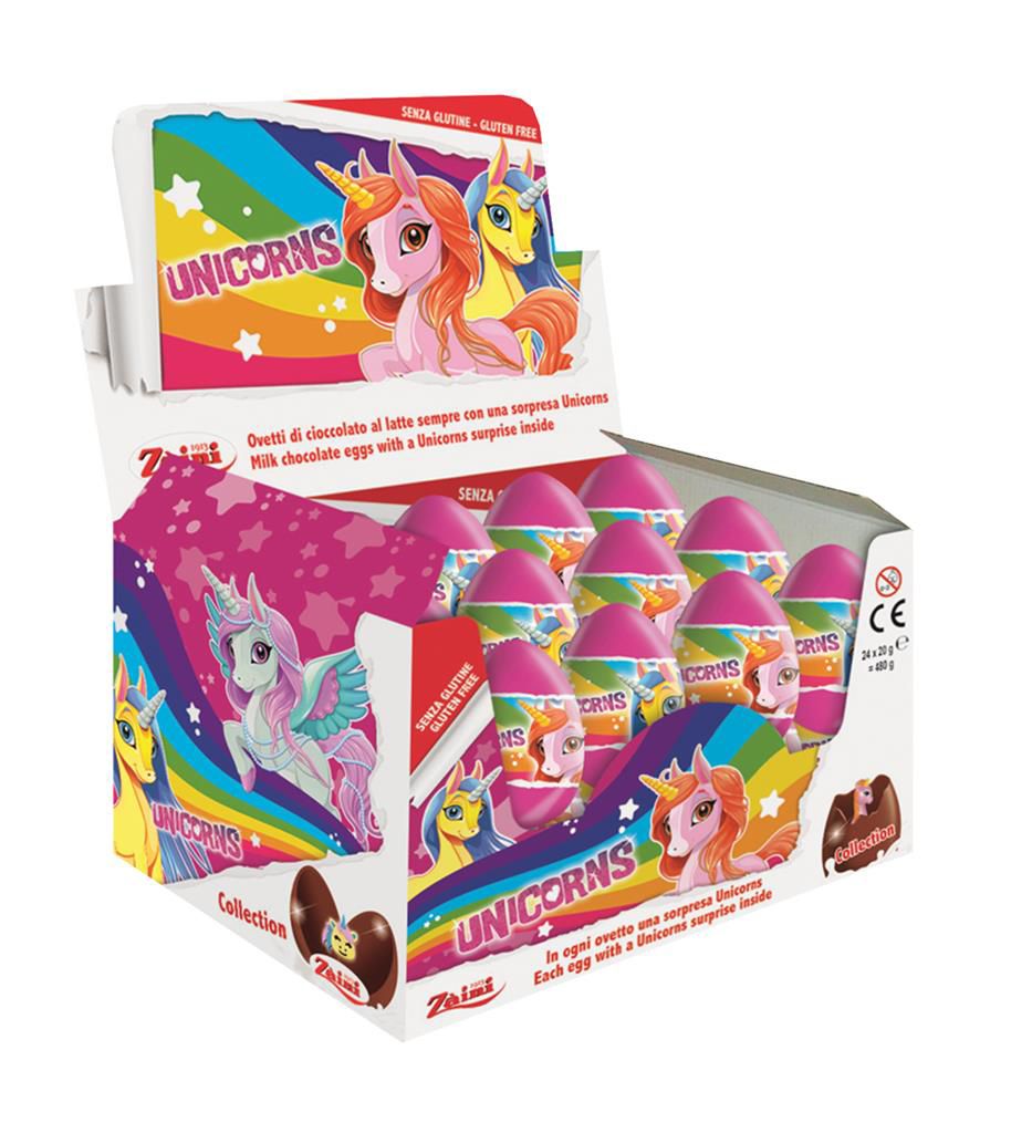 UNICORN OEUF CHOCOLAT + SURPRISE x 24 PCS