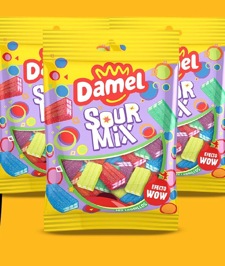 BOITE DAMEL SOUR MIX BRIQUE COULEUR SACHET x 80 Gr Halal