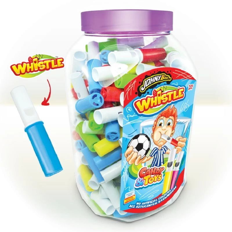 WHISTLE CANDY & TOY x 125 PCS